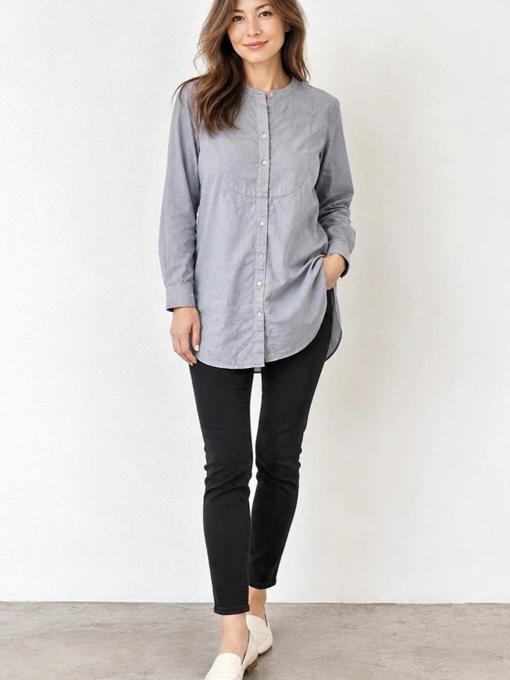 Equipment Cornelia Blouse Checkered Button Front Gray Small